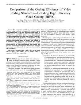 COMPARISON of the CODING EFFICIENCY of VIDEO CODING STANDARDS 1671 Coefﬁcients (Also Known As Transform Coefﬁcient Levels)