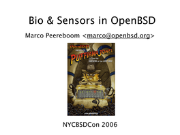 Bio & Sensors in Openbsd