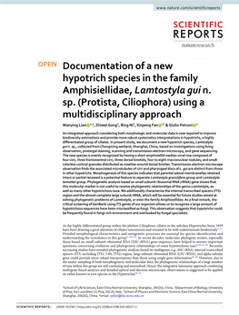 (Protista, Ciliophora) Using a Multidisciplinary Approach Wanying Liao 1,2, Zhiwei Gong3, Bing Ni1, Xinpeng Fan 1* & Giulio Petroni 2