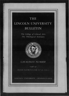 The Lincoln University Bulletin