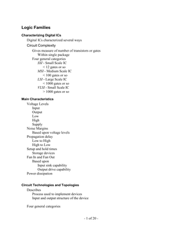 Logic Families