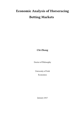 Economic Analysis of Horseracing Betting Markets