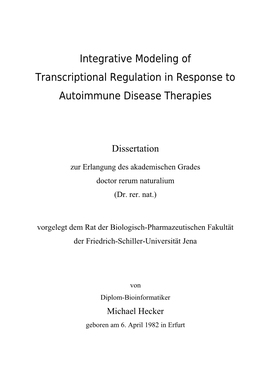 Integrative Modeling of Transcriptional Regulation in Response to Autoimmune Disease Therapies