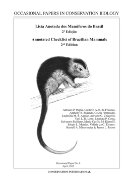 Lista Anotada Dos Mamíferos Do Brasil 2ª Edição Annotated Checklist of Brazilian Mammals 2Nd Edition