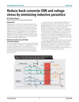 Reduce Buck-Converter EMI and Voltage Stress by Minimizing Inductive Parasitics by Timothy Hegarty Systems Engineer, Non-Isolated Power Solutions