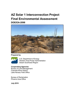 AZ Solar 1 Interconnection Project, Final Environmental Assessment