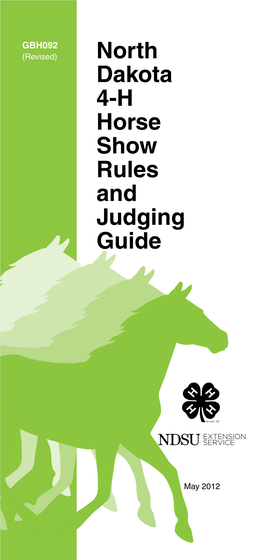 4-H Horse Show Rules and Judging Guide