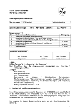 Stadt Schwentinental Bebauungsplan Raisdorf Nr. 3 „Rosenthal/Am Rosensee“