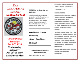 Eaa Chapter 175 Newsletter