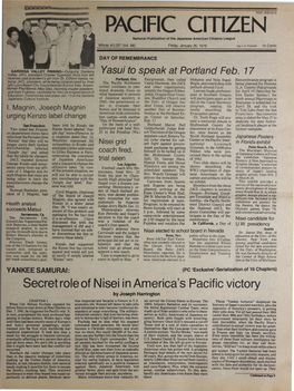 Secret Role of Nisei in America's Pacific Victory by Joseph Harrington CHAPTER 1 Was Imported and Became a Fixture in U.S