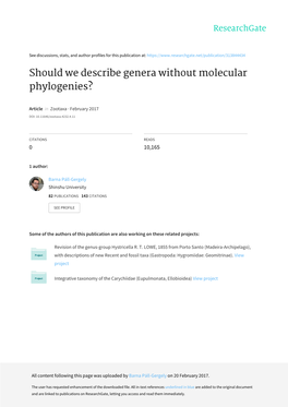 Should We Describe Genera Without Molecular Phylogenies?