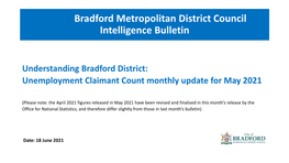 Unemployment Claimant Count Update for May 2021