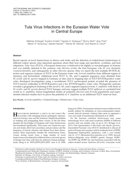 Tula Virus Infections in the Eurasian Water Vole in Central Europe