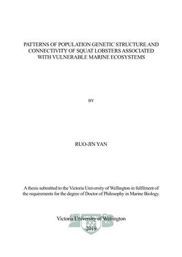 Patterns of Population Genetic Structure and Connectivity of Squat Lobsters Associated with Vulnerable Marine Ecosystems