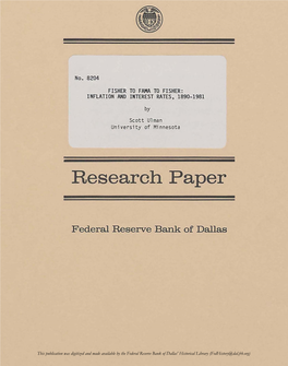 Fisher to Fama to Fisher: Inflation and Interest Rates, 1890–1981