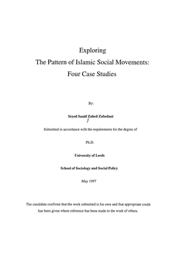 Exploring the Pattern of Islamic Social Movements: Four Case Studies