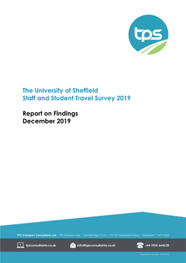 The University of Sheffield Staff and Student Travel Survey 2019 Report