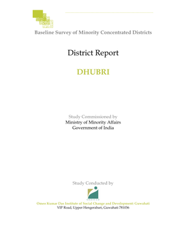 District Report DHUBRI