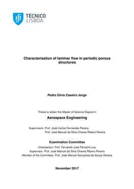 Characterisation of Laminar Flow in Periodic Porous Structures