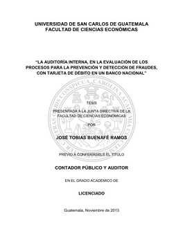 Universidad De San Carlos De Guatemala Facultad De Ciencias Económicas