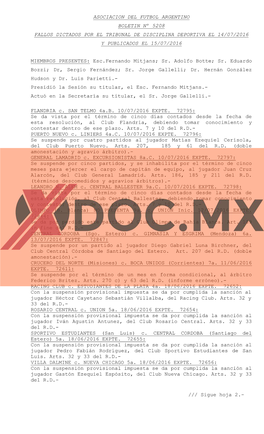 Sigue Hoja 2.- ASOCIACION DEL FUTBOL ARGENTINO BOLETIN Nº