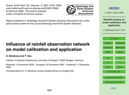 Rainfall Network on Model Calibration and Application