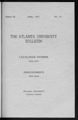 The Atlanta University Bulletin