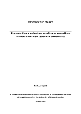 Missing the Mark? Economic Theory and Optimal Penalties For