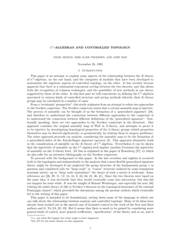 C*-Algebras and Controlled Topology