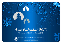Jain Calendar 2013 in English