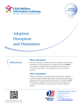 Adoption Disruption and Dissolution