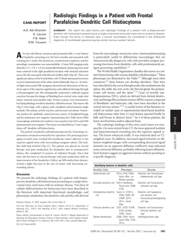 Radiologic Findings in a Patient with Frontal Parafalcine Dendritic Cell Histiocytoma