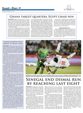 Senegal End Dismal RUN by Reaching Last Eight