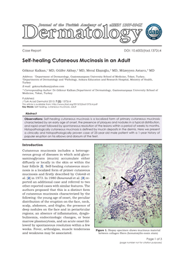 Self-Healing Cutaneous Mucinosis in an Adult