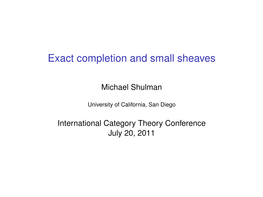 Exact Completion and Small Sheaves