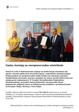 Gminy Stawiają Na Energooszczędne Oświetlenie | 1