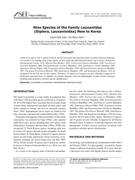 Diptera, Lauxanioidea) New to Korea