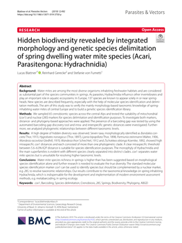 Hidden Biodiversity Revealed by Integrated Morphology And