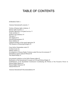 Table of Contents