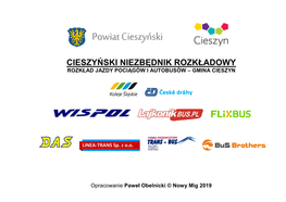 Cieszyński Niezbędnik Rozkładowy Rozkład Jazdy Pociągów I Autobusów – Gmina Cieszyn