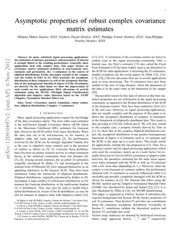 Asymptotic Properties of Robust Complex Covariance Matrix Estimates
