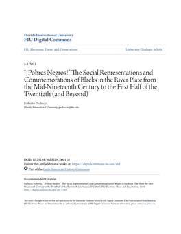 The Social Representations and Commemorations of Blacks in The