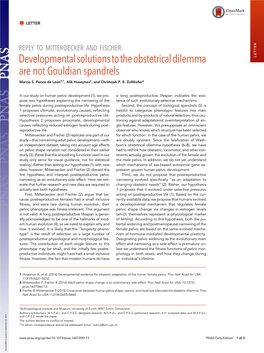 Reply to Mitteroecker and Fischer: Developmental Solutions to The