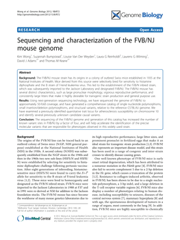 Sequencing and Characterization of the FVB/NJ Mouse Genome