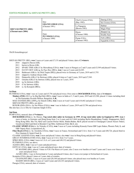 EDITED PEDIGREE for SHE's SO PRETTY (IRE)