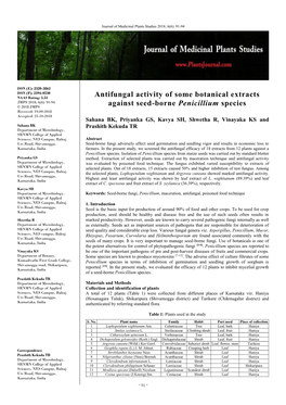 Antifungal Activity of Some Botanical Extracts Against Seed-Borne