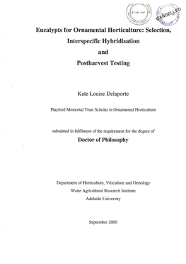 Eucalypts for Ornamental Horticulture: Selection, Interspeciftc Hybridisation and Postharvest Testing