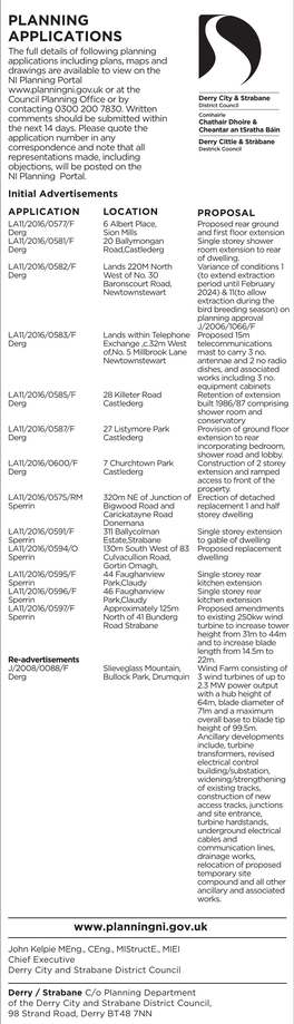 DCSDC Planning Strabane Chronicle Ulster Herald 21.07.2016 2Clms X 250Mm Draft2.Pdf 1 14/07/2016 12:27:25