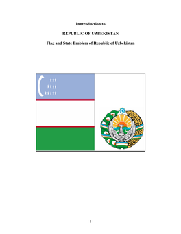 Inntroduction to REPUBLIC of UZBEKISTAN Flag and State Emblem of Republic of Uzbekistan