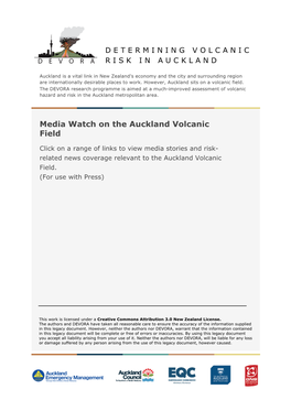 Media Watch on the Auckland Volcanic Field